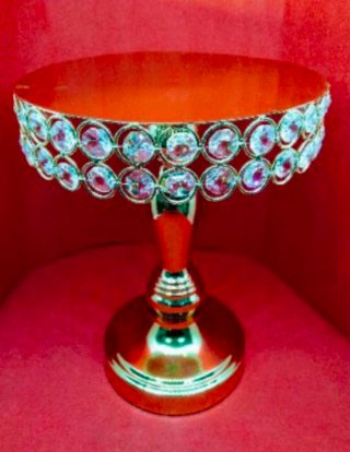 Expositor Tarta/Cupcake Espejo y Metal Dorado