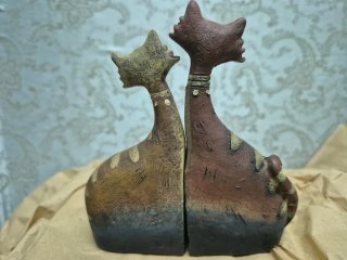 Figuras Familia Gatitos Cerámica