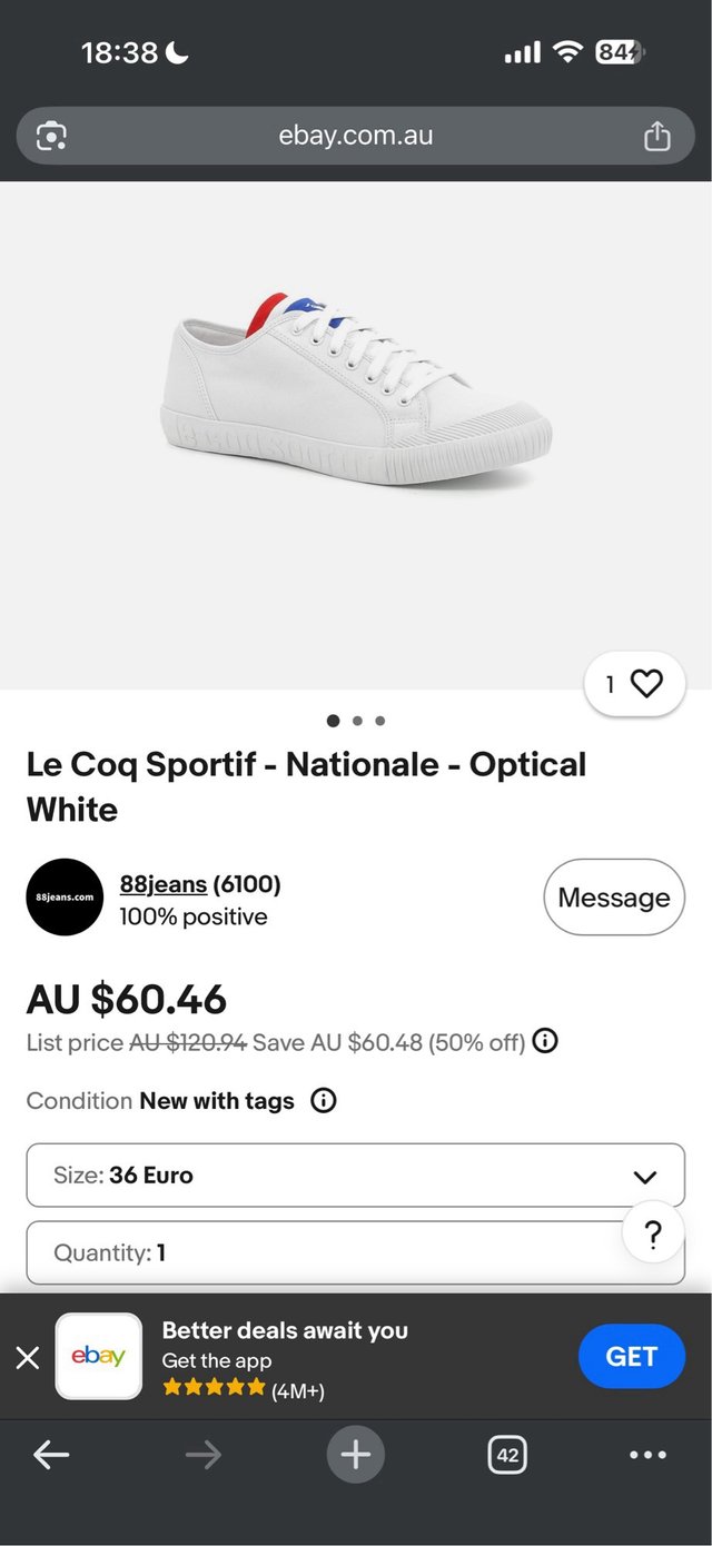 Le Coq Sportif Piel Blanco detalles T.42 (19)