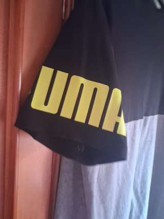 Camiseta Puma Negra y Gris