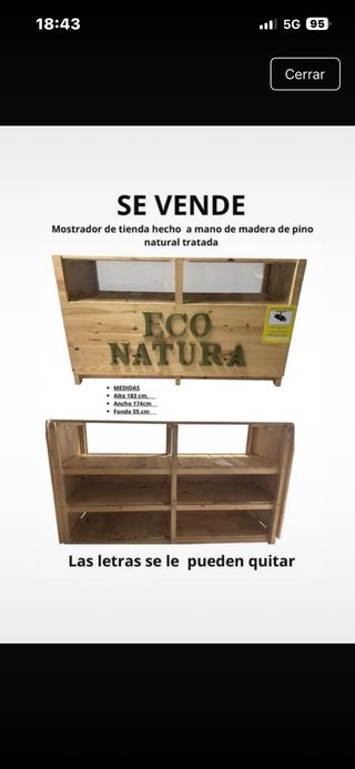 Mostrador de tienda madera pino hecho a mano