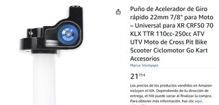 Puños Acelerador Moto 22mm Negro/Blanco