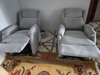 Sillón reclinable eléctrico gris
