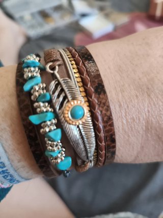 Pulsera cuero con cierre magnético