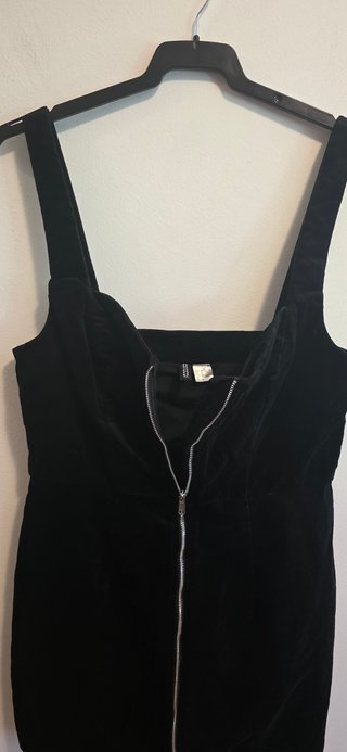 Vestido Negro Terciopelo Cremallera Talla 44
