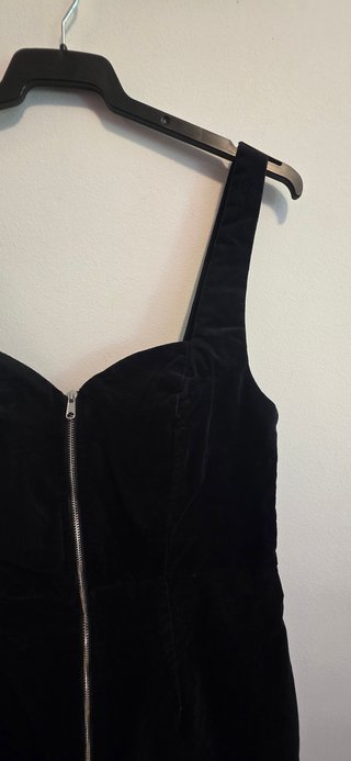 Vestido Negro Terciopelo Cremallera Talla 44