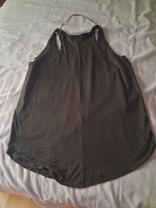 Camiseta tirantes negra con estampado mujer