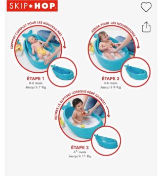 Bañera bebé evolutiva ballena azul Skip Hop