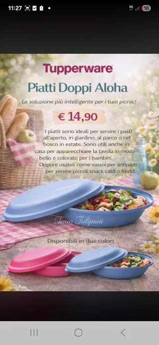 Tupperware Piatti Doppi Aloha prezzo per il set