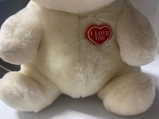 Peluche I Love You Hippo Bianco