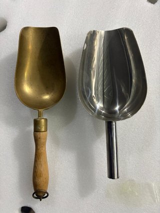 Set 2 palette/mestoli in metallo e legno