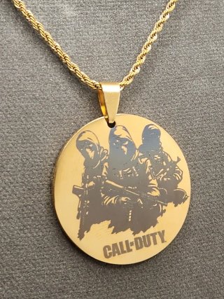 Medalla Call of Duty Acero Quirúrgico Chapado Oro