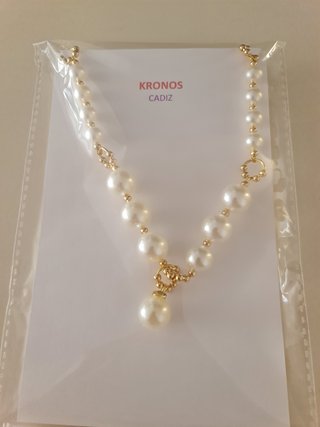 Collar y pendientes KRONOS perlas y oro