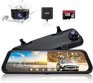 Cámara Espejo Retrovisor Dash Cam GPS
