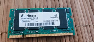 Lote 2x 512MB DDR1 333MHz SODIMM Infineon