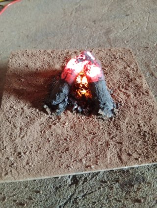 Hoguera para belenes o maquetas con LEDS llama