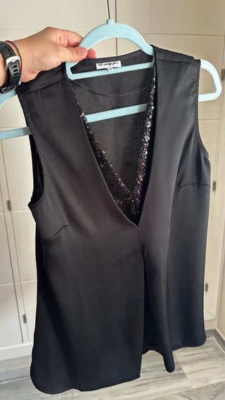 Blusa sin mangas negra M Corte Inglés
