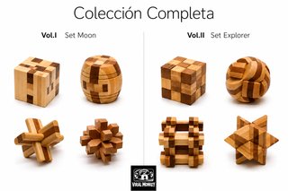 Set Explorer/ 4 Puzzles Madera 3D /Rompecabezas IQ