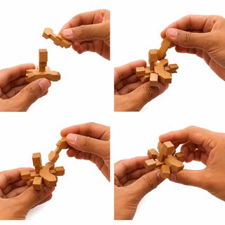 Set Explorer/ 4 Puzzles Madera 3D /Rompecabezas IQ