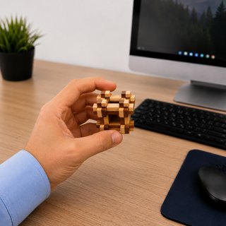 Set Explorer/ 4 Puzzles Madera 3D /Rompecabezas IQ