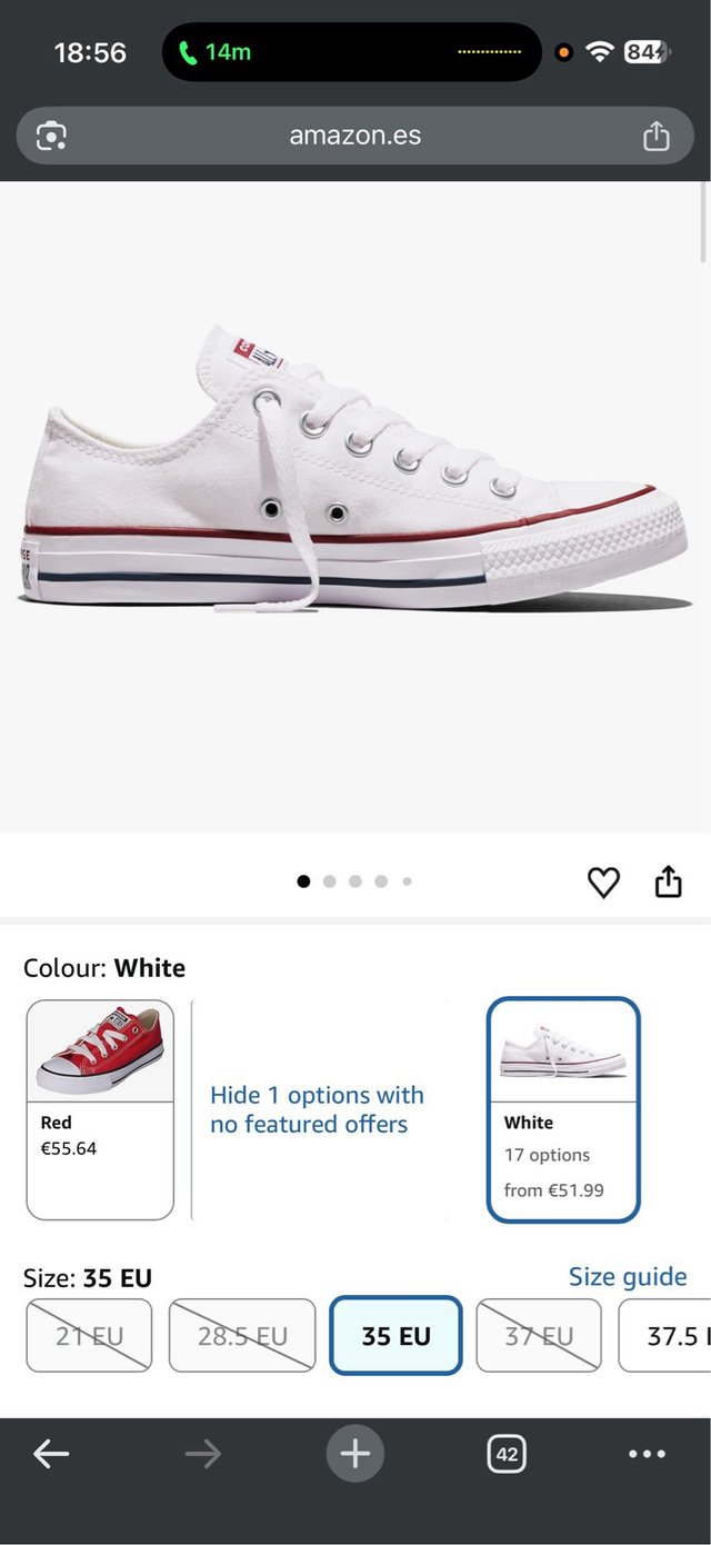 Converse All Star Blancas Tela T.41 (19)