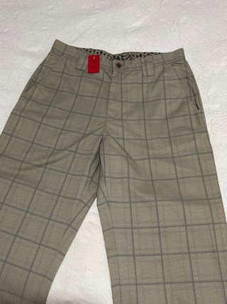 Pantalones Fox a cuadros beige y gris