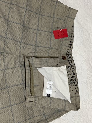 Pantalones Fox a cuadros beige y gris