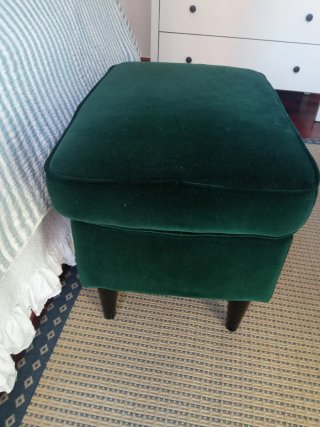 Puf/Banco terciopelo verde