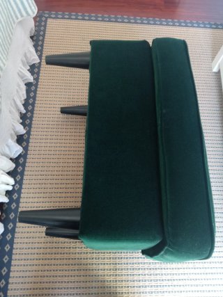 Puf/Banco terciopelo verde