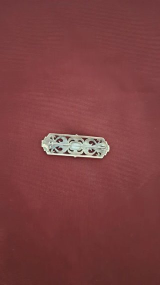 Broche Filigrana Plata con Piedra Blanca