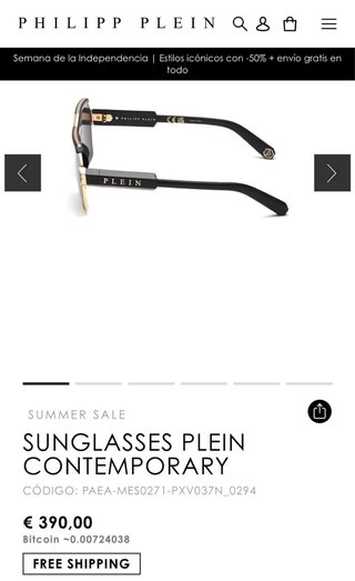 Gafas Philipp Plein Negras y Doradas  “ORIGINALES”