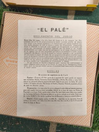 Antiguo Juego de Mesa El Palé (Años 50/60)