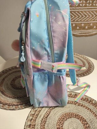 Mochila infantil con hada y pompom
