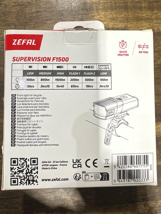 Luz Zefal F1500 1500lm Recargable