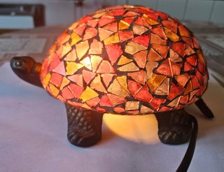 Lámpara tortuga mosaico vintage