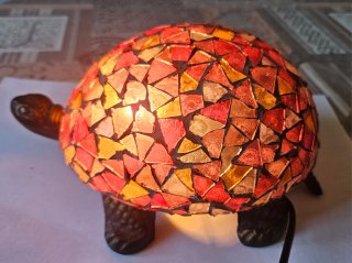 Lámpara tortuga mosaico vintage