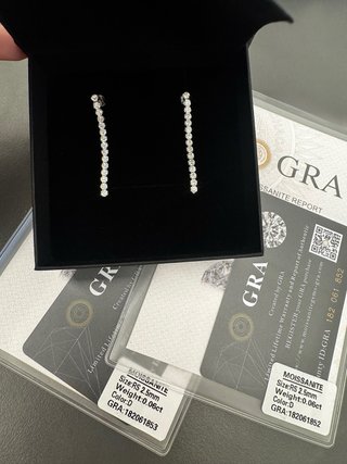 Pendientes Moissanita Plata Ley 925 certificado