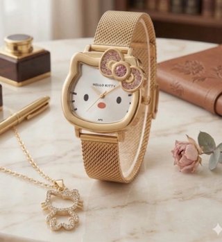 Pack Collar y Reloj Hello Kitty Dorado
