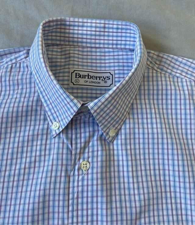 Camisa Burberry Cuadros Azul y Blanco