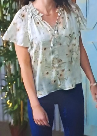 Blusa H&M floral verde talla M