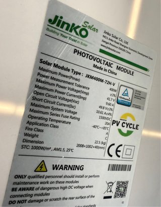 6  Placas Solares Jinko Solar 400W
