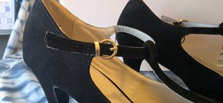 Zapatos Negros Tacón Pulsera Talla 39