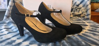 Zapatos Negros Tacón Pulsera Talla 39