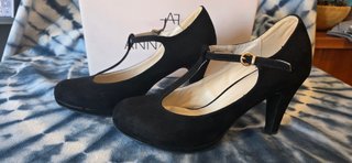 Zapatos Negros Tacón Pulsera Talla 39