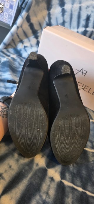 Zapatos Negros Tacón Pulsera Talla 39