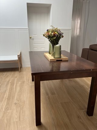 Mesa extensible madera oscura