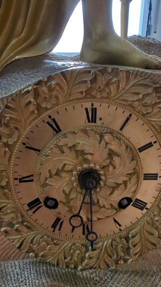Reloj sobremesa bronce dorado Mercurio, comtoise.