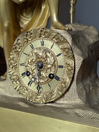 Reloj sobremesa bronce dorado Mercurio, comtoise.