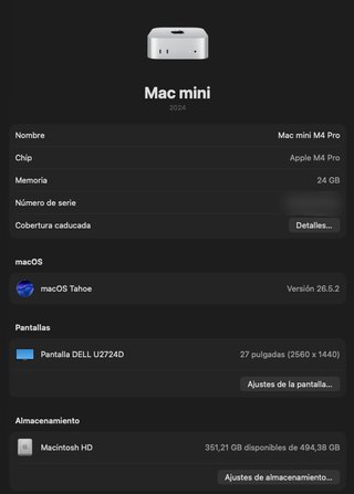 Mac mini M4 Pro 24/512