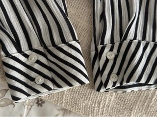 Blusa Zara Rayas Blanco y Negro